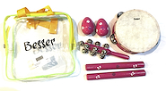 BESSER LT4C Kit Percusión Infantil 4 Instrumentos Rosa