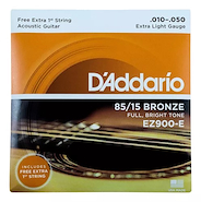 DADDARIO EZ900E Encordado para Guitarra Acústica Bronce 010-050 + 1° Extra