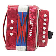 J.MEISTER MC103WROJO Acordeon 2 Bajos 7 Botones Infantil Rojo