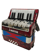 J.MEISTER MC104WROJO Acordeon 8 Bajos 17 Teclas Infantil Rojo