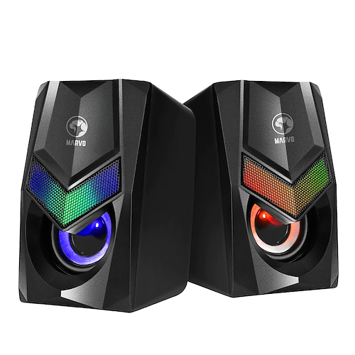 MARVO SG118 Parlantes 2.0 Multimedia Pc Con Luces