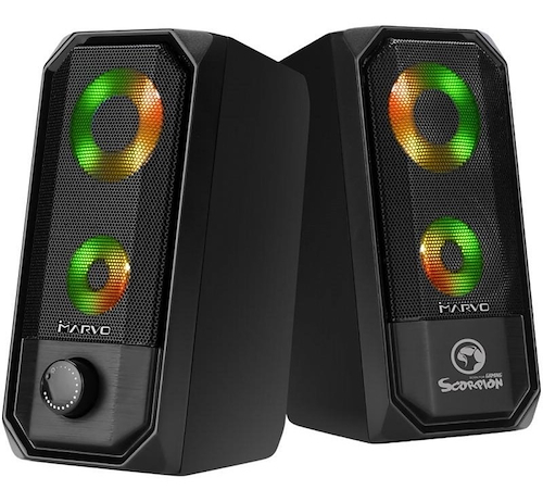 MARVO SG265 Parlante 2.0 Multimedia Pc Con Luces