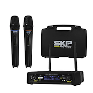 SKP PRO AUDIO UHF300D Doble Micrófono Inalámbrico de Mano UHF