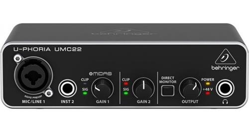 BEHRINGER Umc22 Interfaces Audiophile 2X2 Usb Audio Interface With Midas Mic