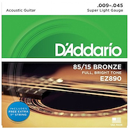 DADDARIO Strings EZ890-E Encordado | Acustica | 009-045 | Bronze 85/15 | Extra Lite