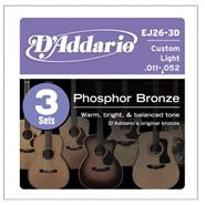 DADDARIO EJ26-3D Cuerdas Encordado P/ Acustica Bronce Fosforado .011/.015/.02