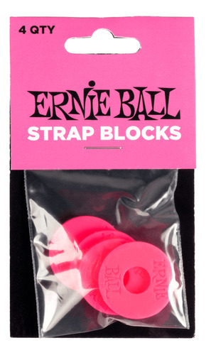 ERNIE BALL P05623 ERNIE BALL STRAP BLOCKS- PINK- 4 PACK