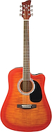 JAY TURSER JJ45FCET-CS Guitarra Electroacustica Dreadnought, Con corte, Tapa flamea