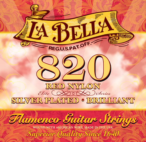 LA BELLA 820FL Enc.P/Clasica Professional Flamenco Red Nylon Silver Plated