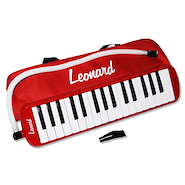 LEONARD M32ARD Melodica Piano 32 Notas con Funda- Color Rojo
