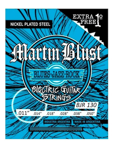 MARTIN BLUST BJR130 Encordado p/Guitarra  Electrica, .011-.050, Nickel Plated St