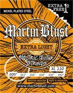 MARTIN BLUST XL110 Encordado p/Guitarra Electrica, .009-.042, Extra Light, Nick