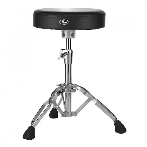 PEARL D-930 Banqueta | Circular | Cuerina negra | Altura regulable de 18