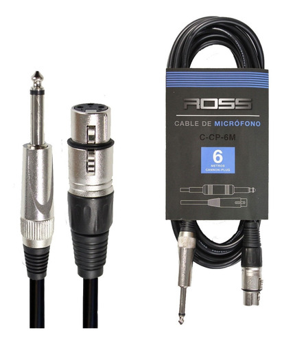 ROSS PA C-CP-6M Cable | XLR - Plug| 6 mts | Conector Metalico