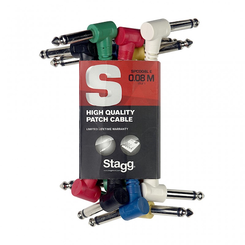 STAGG SPC008LE Cable PLUG ANGULAR-PLUG ANGULAR 5mm. - 0,08 mts. - x 6 unida