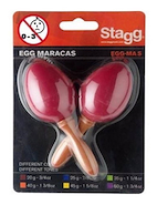 STAGG SEG-MSRD Huevos Maracas Mango Corto (Par) Rojo 20 Gramos.Blister