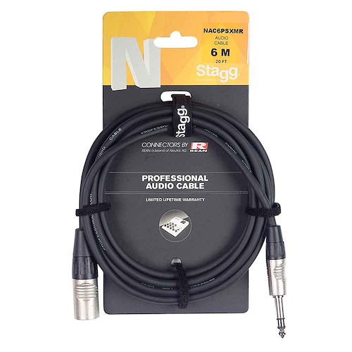 STAGG NAC6PSXMR Cable CANON MACHO PLUG STEREO  6 mm - 6 mts.