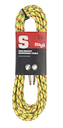 STAGG SGC6VTYL CABLE STAGG DE TELA PLUG-PLUG 6mts COLOR AMARILLO