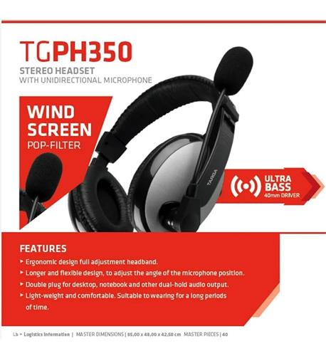 TARGA PH350 Auricular Gamer Streaming Cerrado Con Microfono
