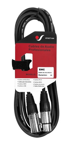 VENETIAN EMC0103 Cable de Microfono XLR XLR 3 Metros