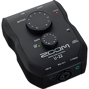 ZOOM PRO U22 "Placa Interfase | USB | 24 bits/192kHz | 2 entradas XLR/TRS