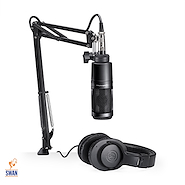 AUDIO-TECHNICA AT2020PK Kit Mic + M20X + Brazo + Cable Microfono Condenser