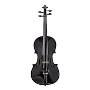CERVINI HV-100BK 4/4 Estudio Tapa Picea Cuerpo Maple Negro Violin c/Arco y Estuche