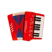 Acordeon Infantil CORELLI WHC104 RD a Piano 8 Bajos 17 Teclas Rojo