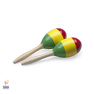 Maracas DENVER DP267-3 Madera 3 Bandas de Colores Par