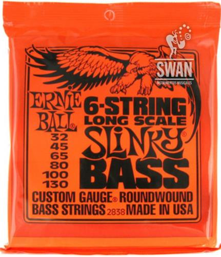 Encordado Bajo 6 Cuerdas ERNIE BALL 2838 Slinky Nickel Long Scale Wound 032-130