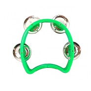 Pandereta Infantil <br/>KNIGHT JB918-GR Verde Pequeña 4 Sonajas