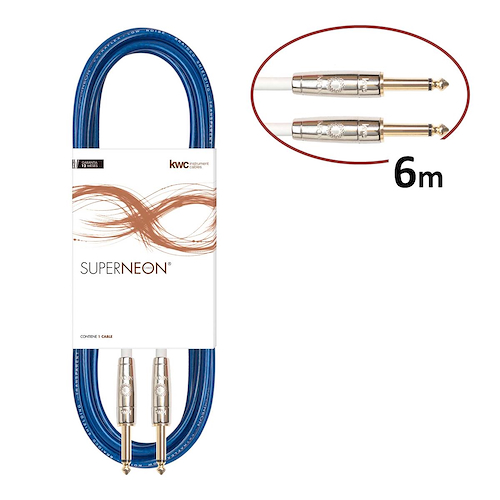 Cable Instrumento KWC Super Neon Standard Cristal 191 Pl/Pl 6mts