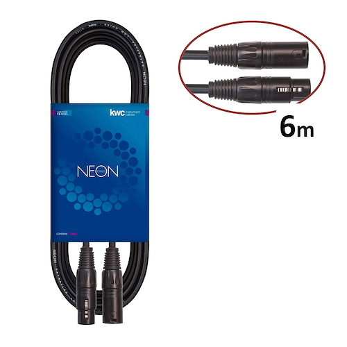 Cable Microfono KWC Neon Standard 120 Cn/Cn 6mts