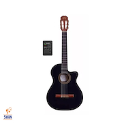 Guitarra Electroacustica Nylon LA ALPUJARRA 85KPSYNM Mate Negra c/Fishman Presys