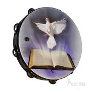 Pandereta c/Parche LATIN CUSTOM LC25R-P1 Paloma y Biblia 25 Cm