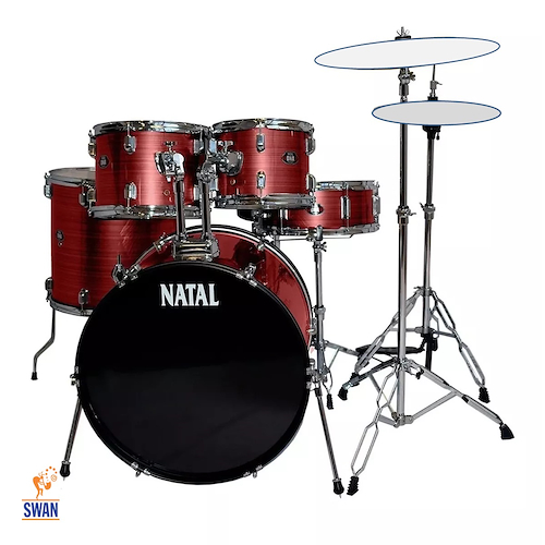 Bateria <br/>NATAL DNA5S-BV Bordo Veteado 5C Fierro+Banquet+Palillo
