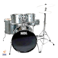 NATAL DNA5S-GV Gris Veteado 5C Fierro+Banquet+Palillo Bateria