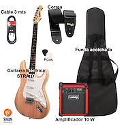 NEWEN Pack Inicial Eléctrica Guitarra + Amplificador + Cable + Correa + Funda + Púas