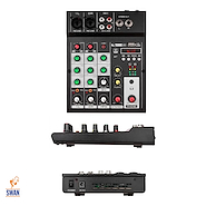Mixer <br/>ROSS PA M4U 4 Canales 2 XLR/TRS + 2 RCA Bluetooth Reproduc