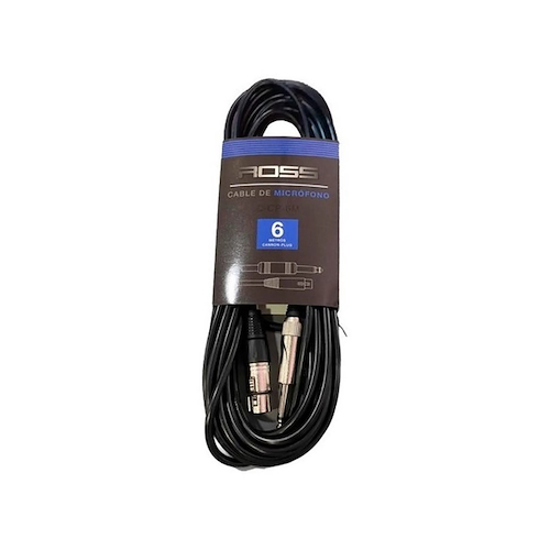 Cable Microfono <br/>ROSS PA C-CP-6M Cn/Pl 6mts