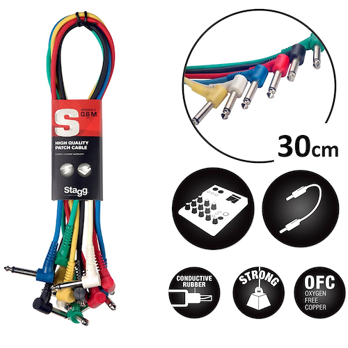 STAGG SPC-0,3LE Pl/Pl Angular 30cm Cable Patch