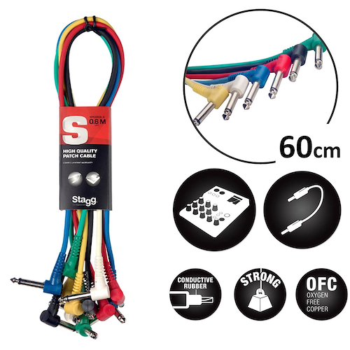 Cable Patch <br/>STAGG SPC-0,60LE Pl/Pl Angular 60cm