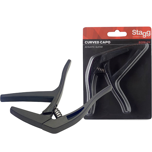 Capodastro STAGG SCPX-CU BK Trigger Curvo Acustica/Electrica Negro