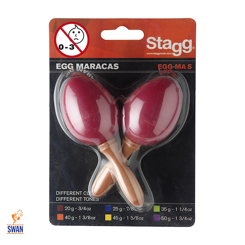 Maracas STAGG EGG-MAS RD Mango Corto Rojo (Par)