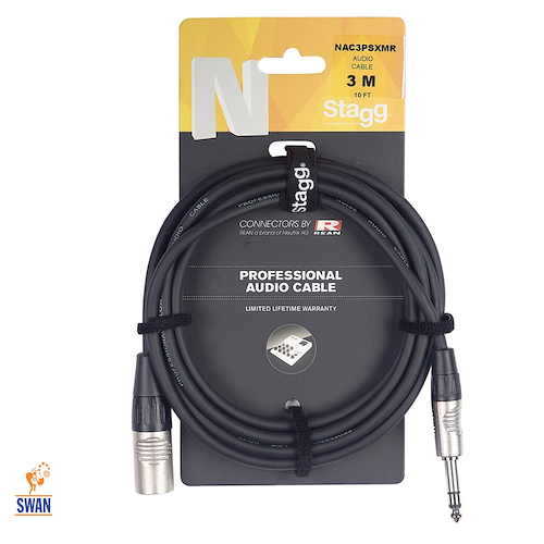 Cable STAGG NAC3PSXMR Canon Macho Plug Stereo 3mts.