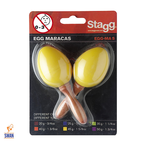 Maracas STAGG EGG-MAS YW Mango Corto Amarillo (Par)