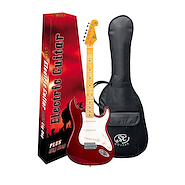 SX SST57+ CAR Vintage Strato Candy Appe Red c/Funda Guitarra Electrica