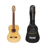 Guitarra Electroacustica Nylon <br/>TEXAS CG20-17A-NAT c/Funda