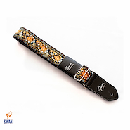 Correa Electrica <br/>TIJUANA JACB-02 Cinta Jacquard Fondo Negro Flor Naranja