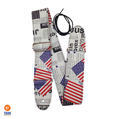 VINES MUSIC PE-A18 Cuerina Estampada Bandera USA Correa Electrica